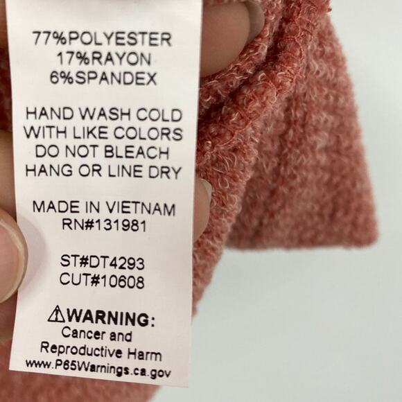 Naif Pink Short Sleeve Textured Soft Shirt Light Weight Sweater NEW Size Small - Picture 5 of 9